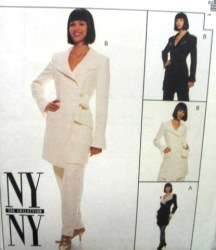 7941 NY NY LONG TIED JACKET OR DRESS,PANTS PATTERN 10,8,14